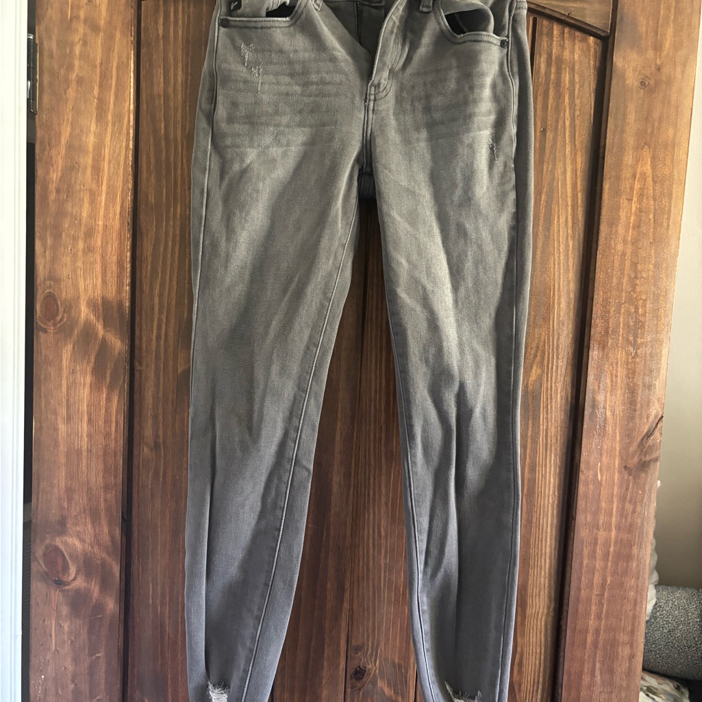 Gray Kancan Distressed Women Jeans